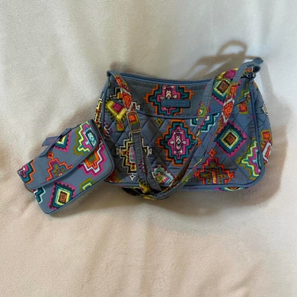 Vera Bradley Painted Medallions Small Crossbody With Matching Small Wallet. It’s